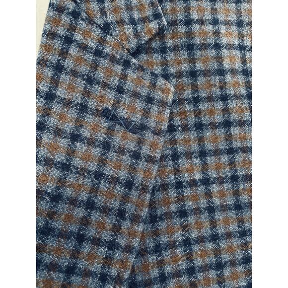 Peter Millar Size Large Sport Coat Wool Plaid Two Button Elbow Patches Blazer - Picture 12 of 15